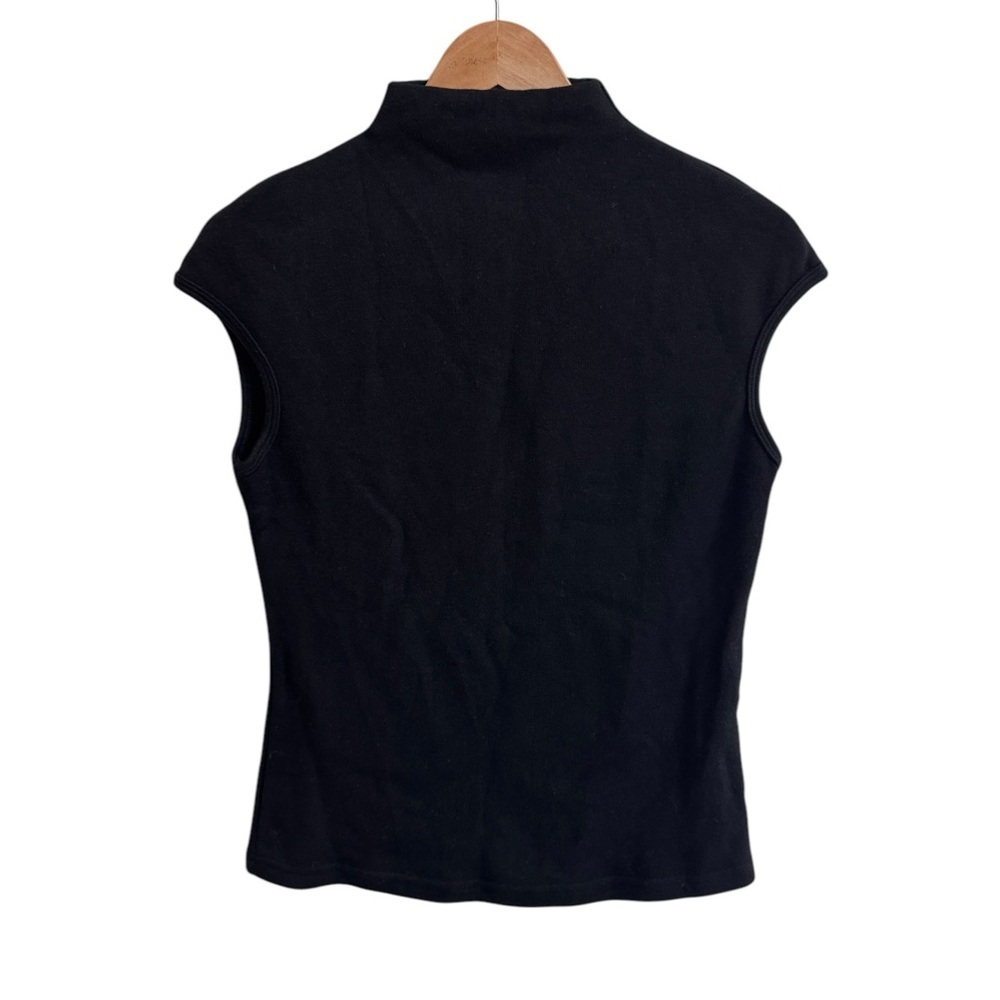 OGL Black Mid Thermal Brushed Mock Neck Sleeveless Womens Size L Pullover